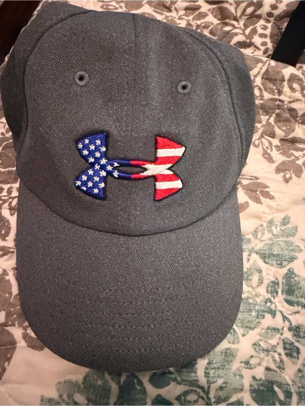 Under Armour Charcoal Cap with USA Flag Logo